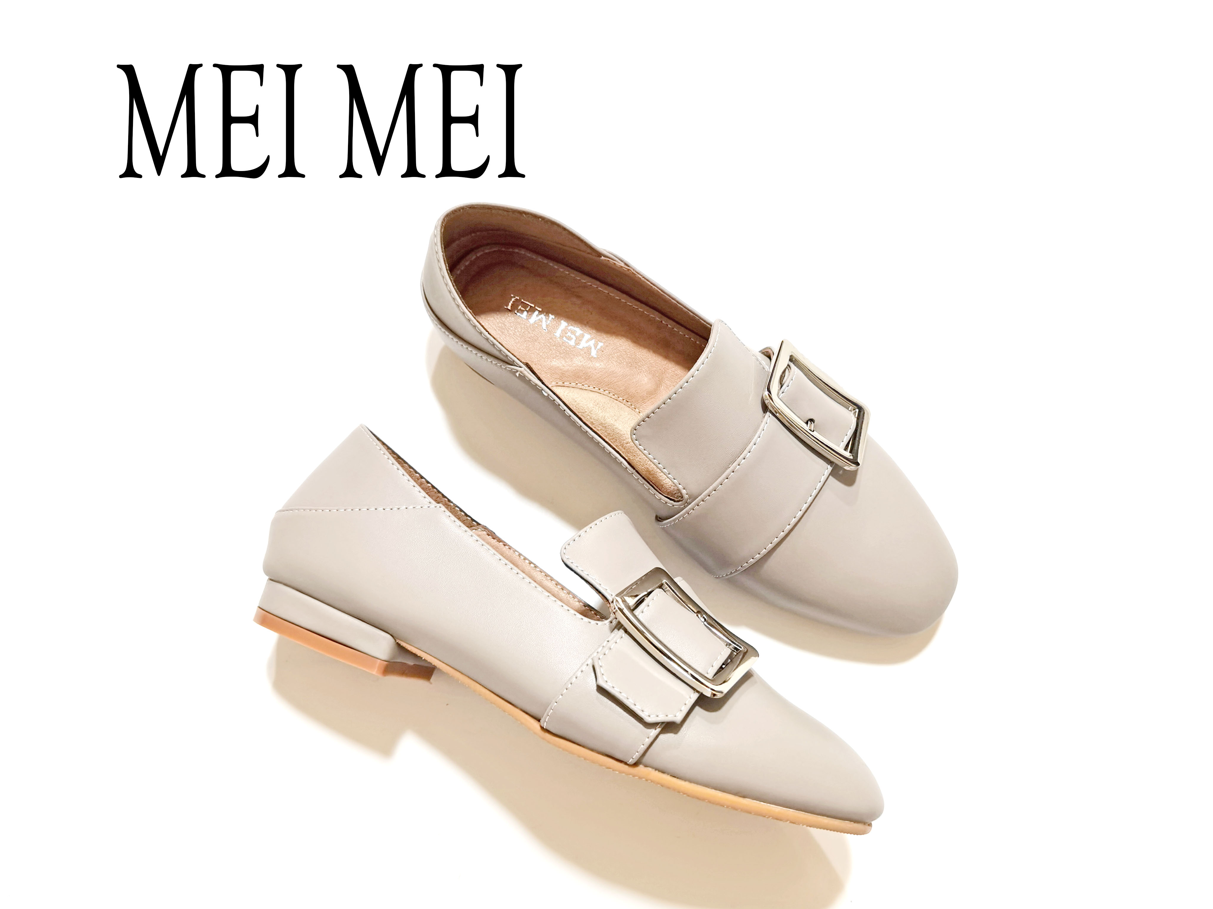 方头侧口平底休闲鞋