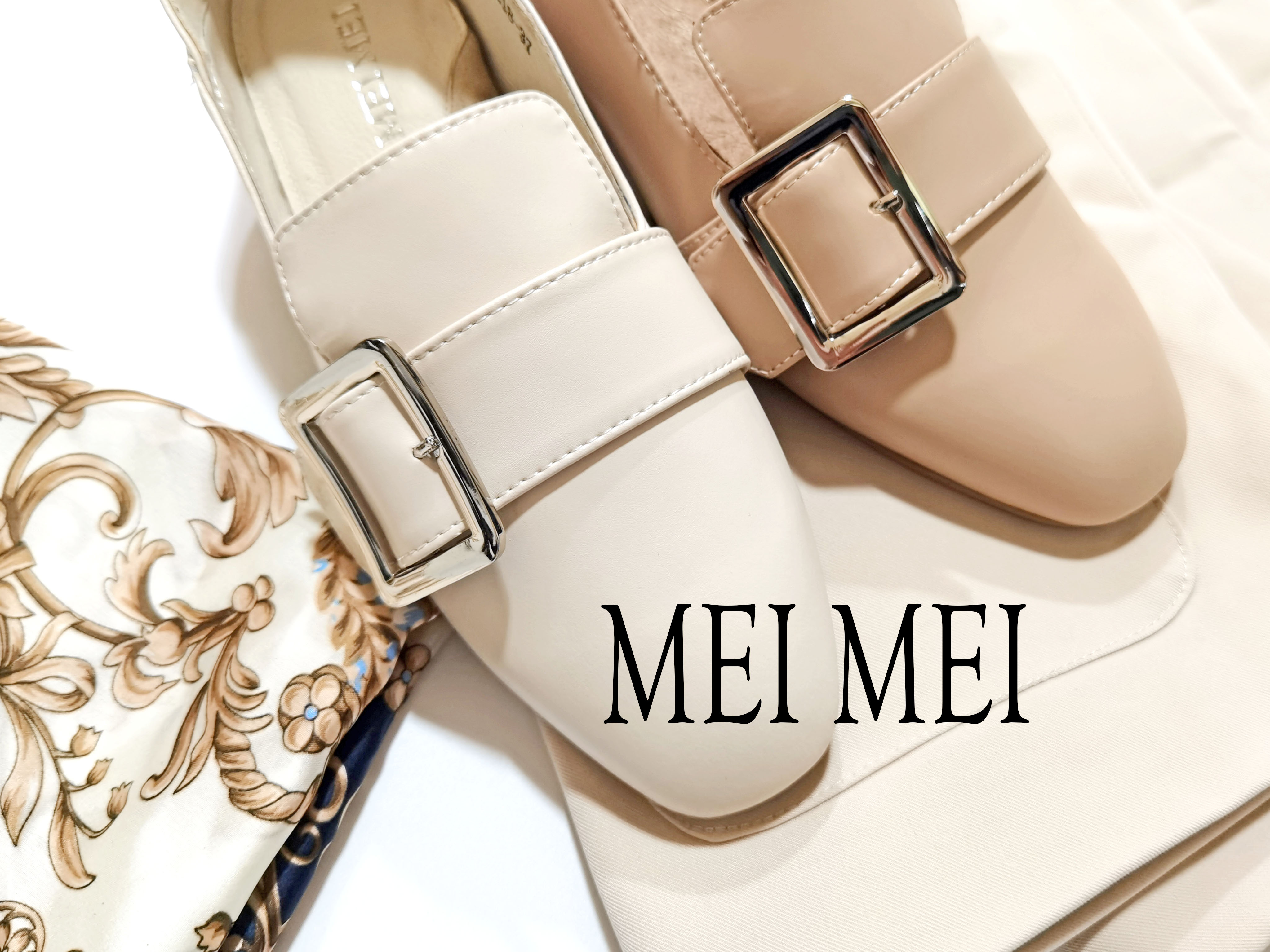 方头侧口平底休闲鞋