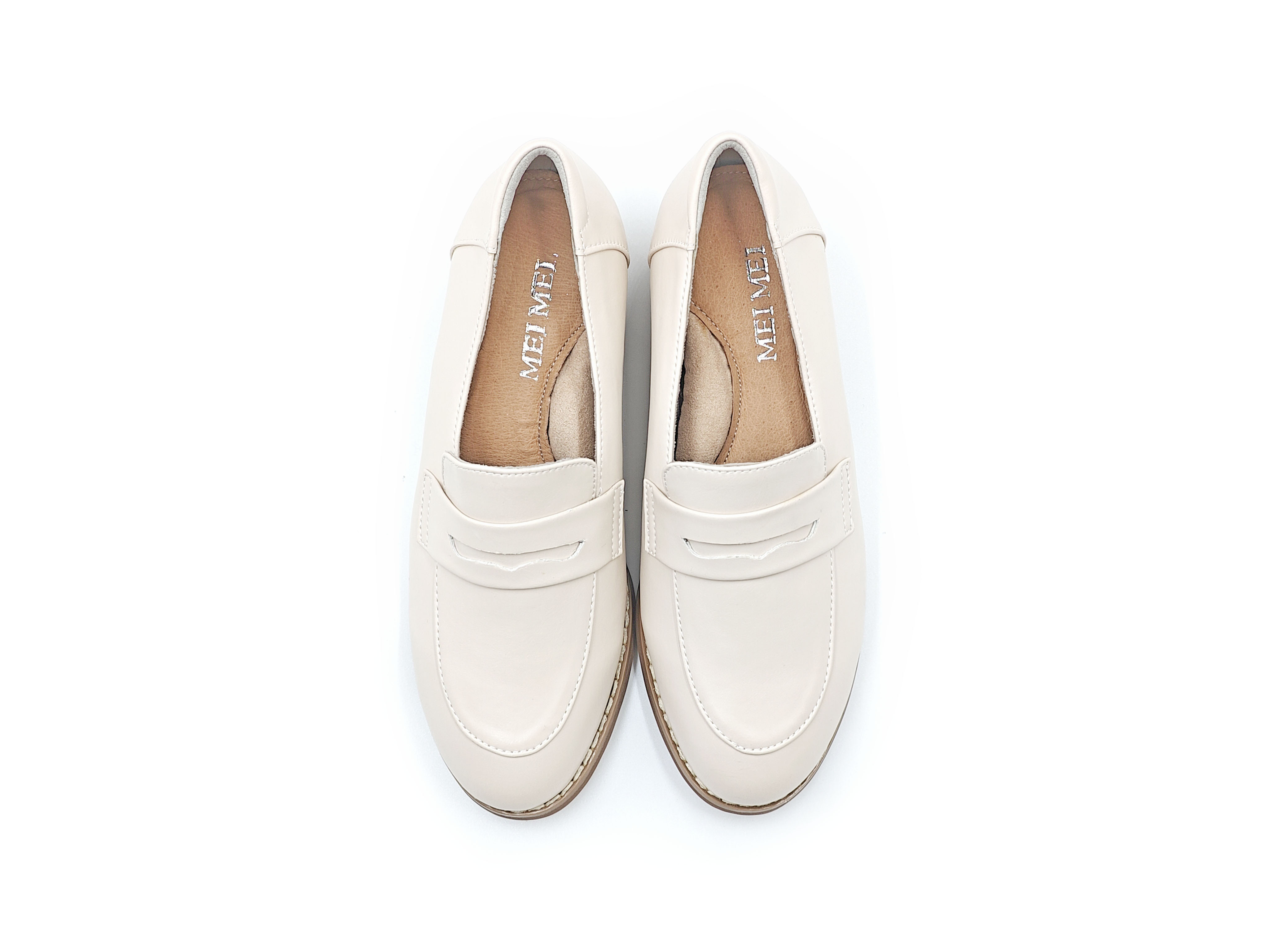 圓頭鏤空橫擔樂福鞋