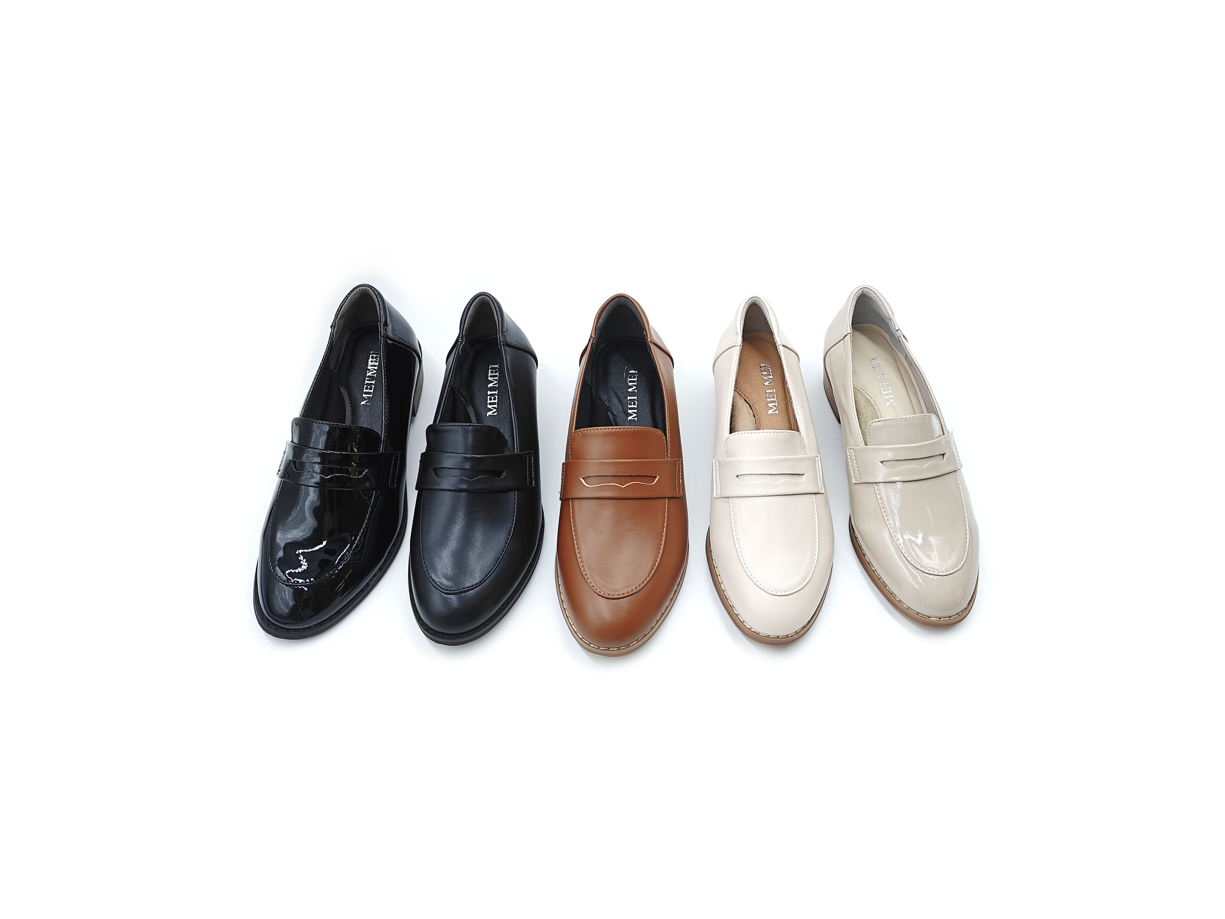 圓頭鏤空橫擔樂福鞋