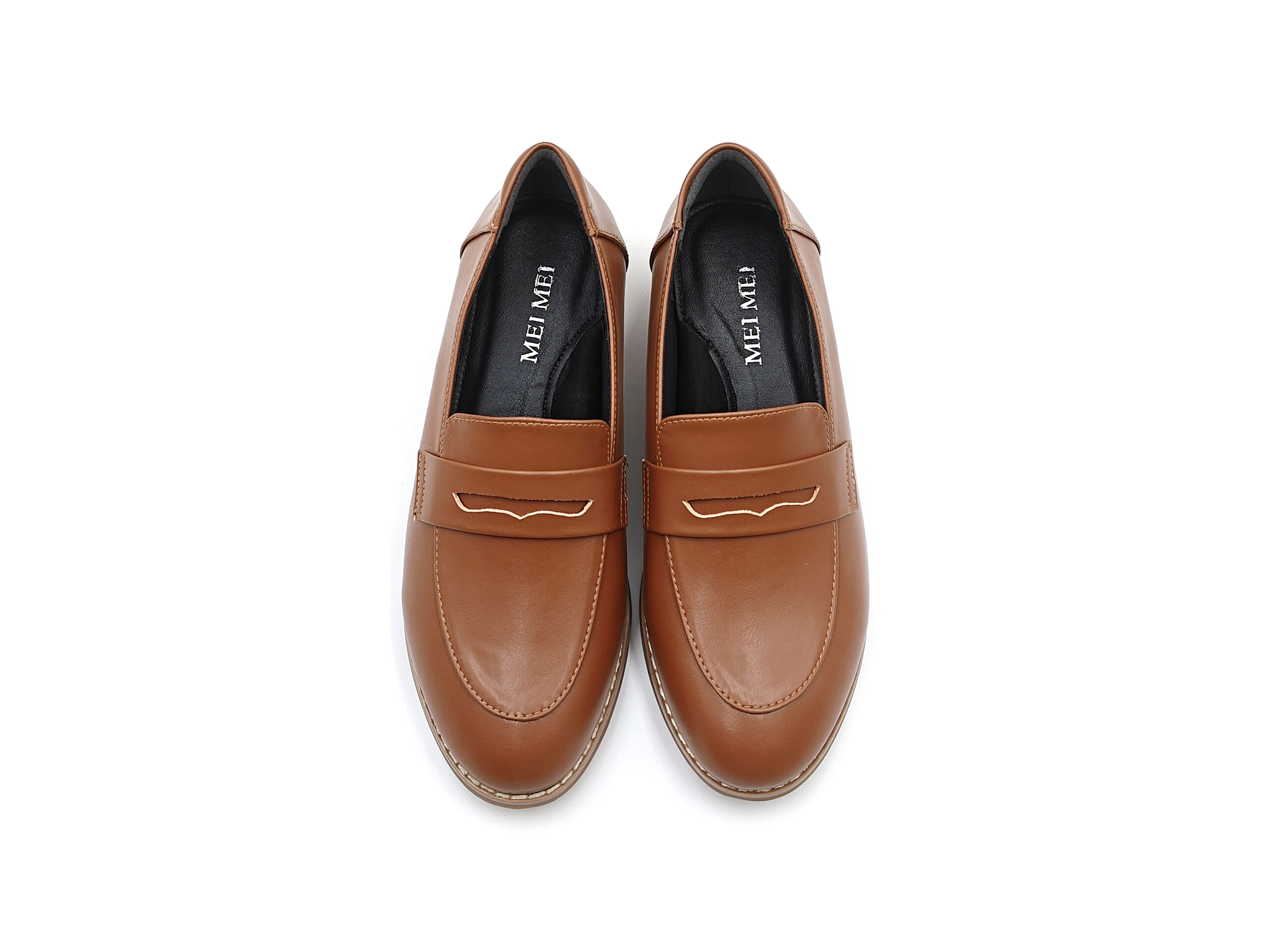 圓頭鏤空橫擔樂福鞋