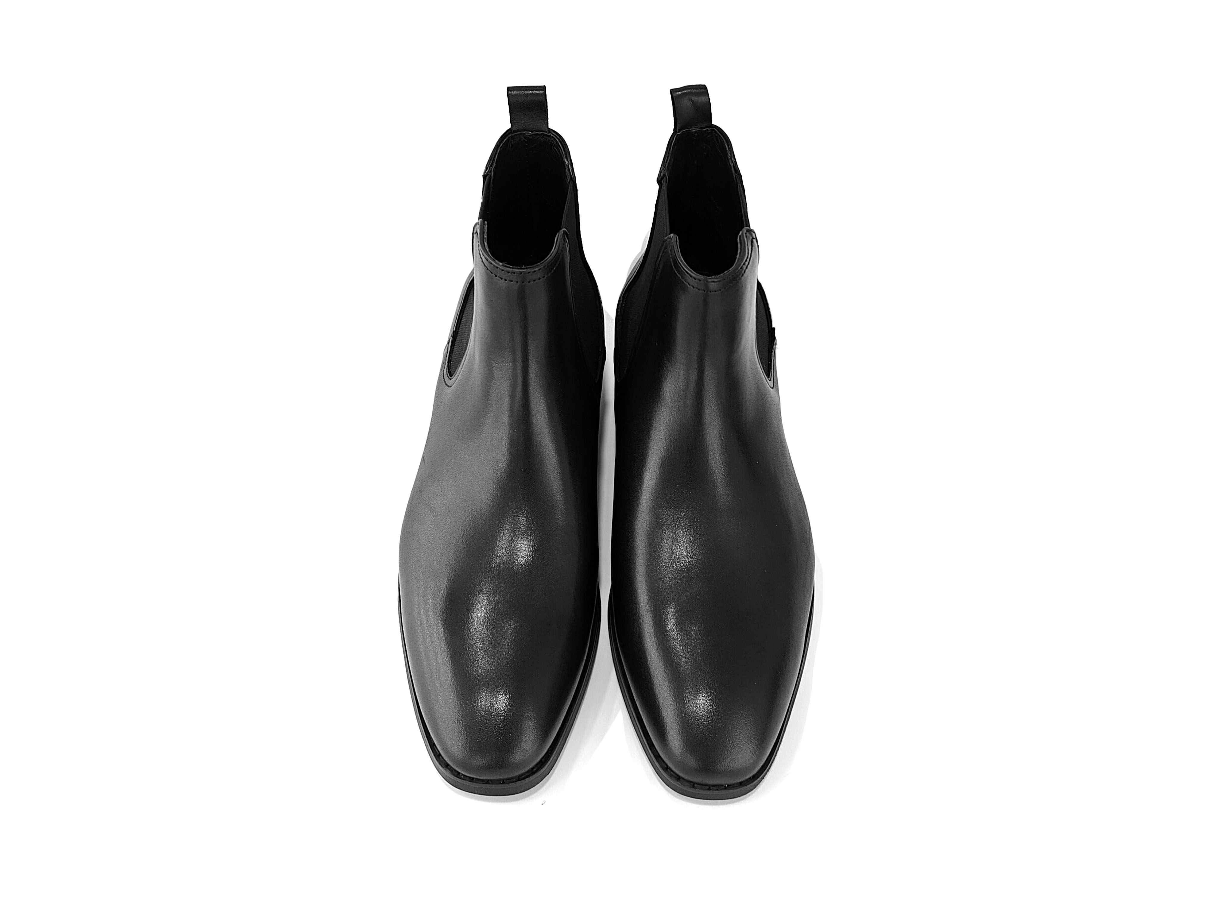 方头真皮男装橡筋切尔西短靴