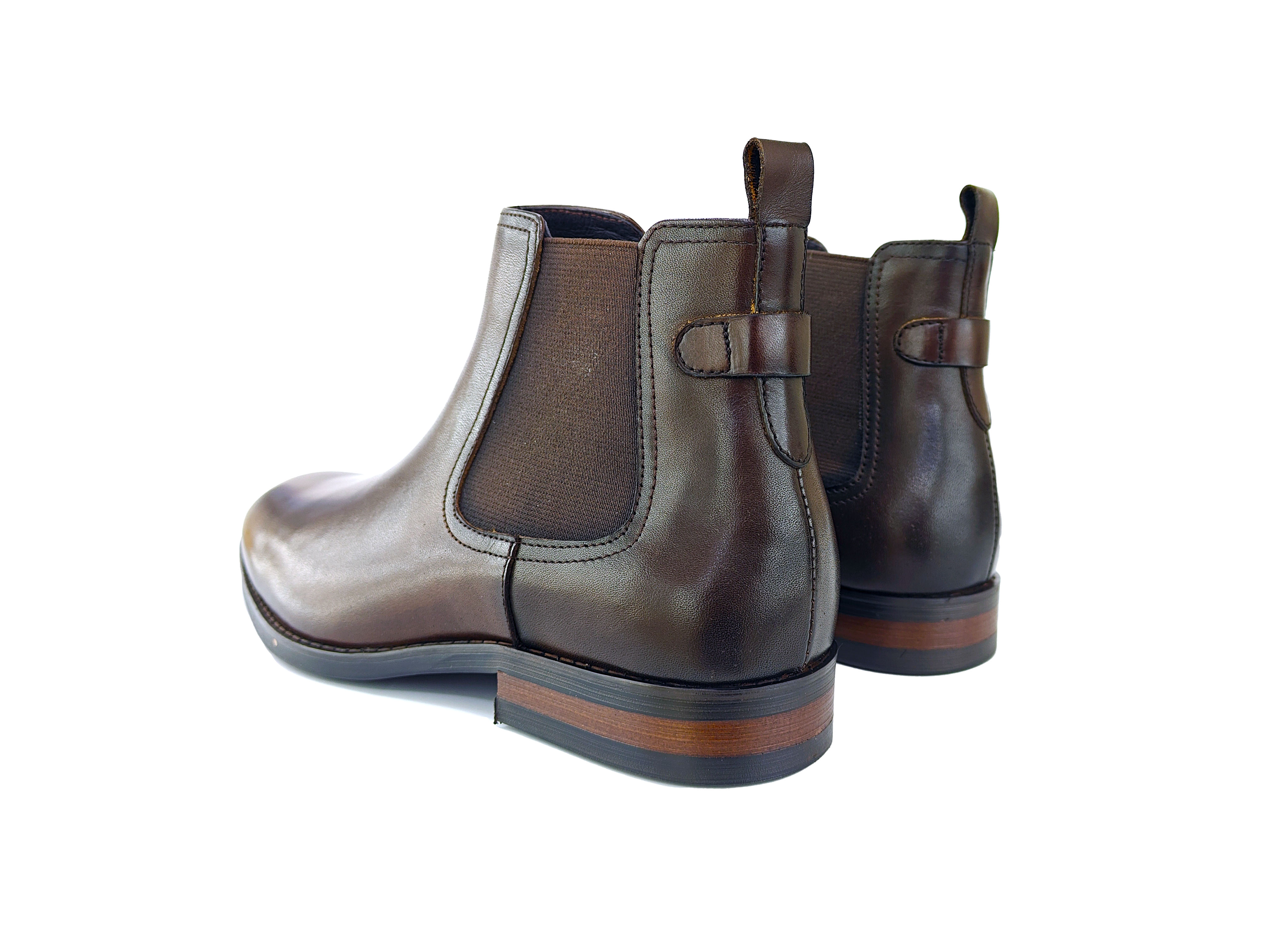 方头真皮男装橡筋切尔西短靴