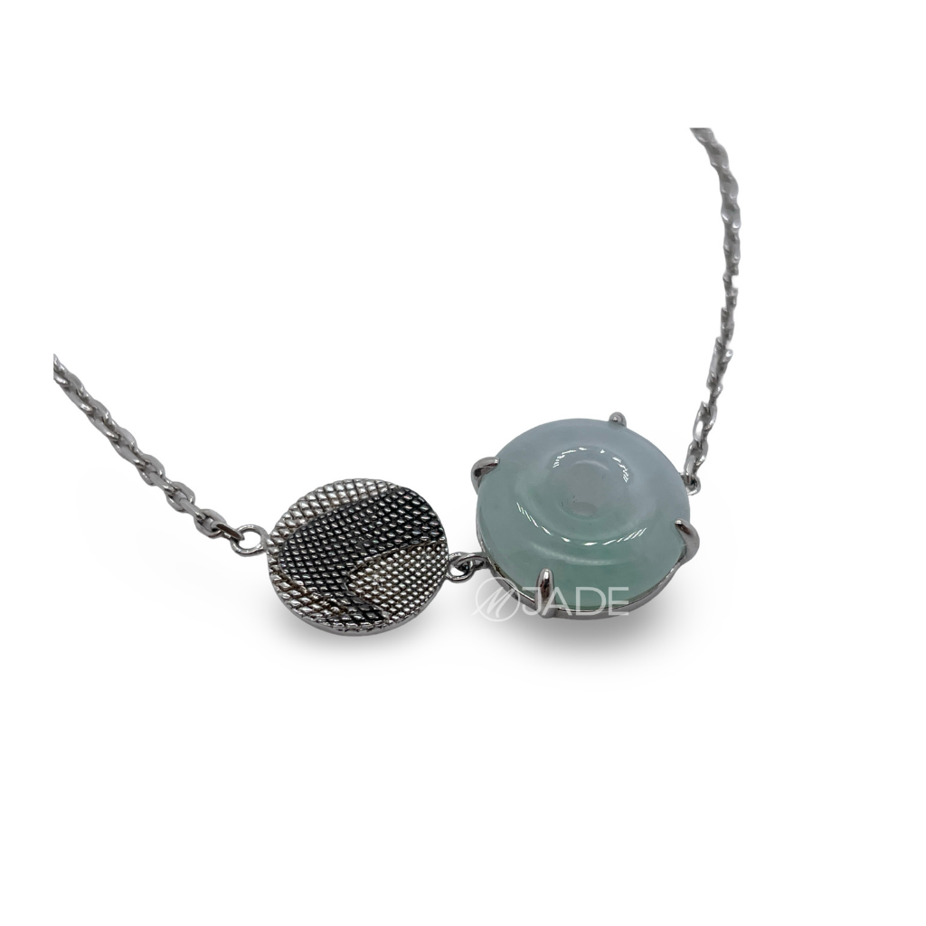 綠系列 翡翠平安扣純銀手鍊