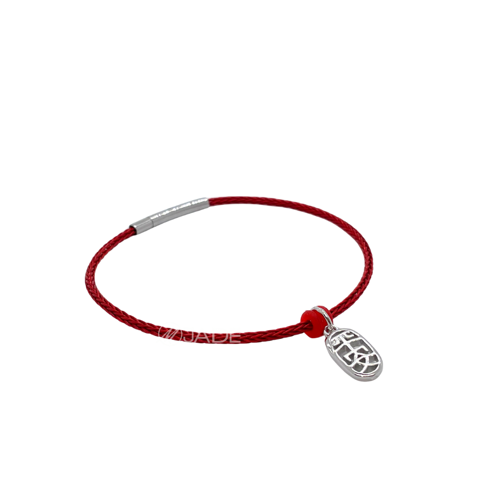 「紅」運當頭 純銀平安吊墜防水鋼手繩
