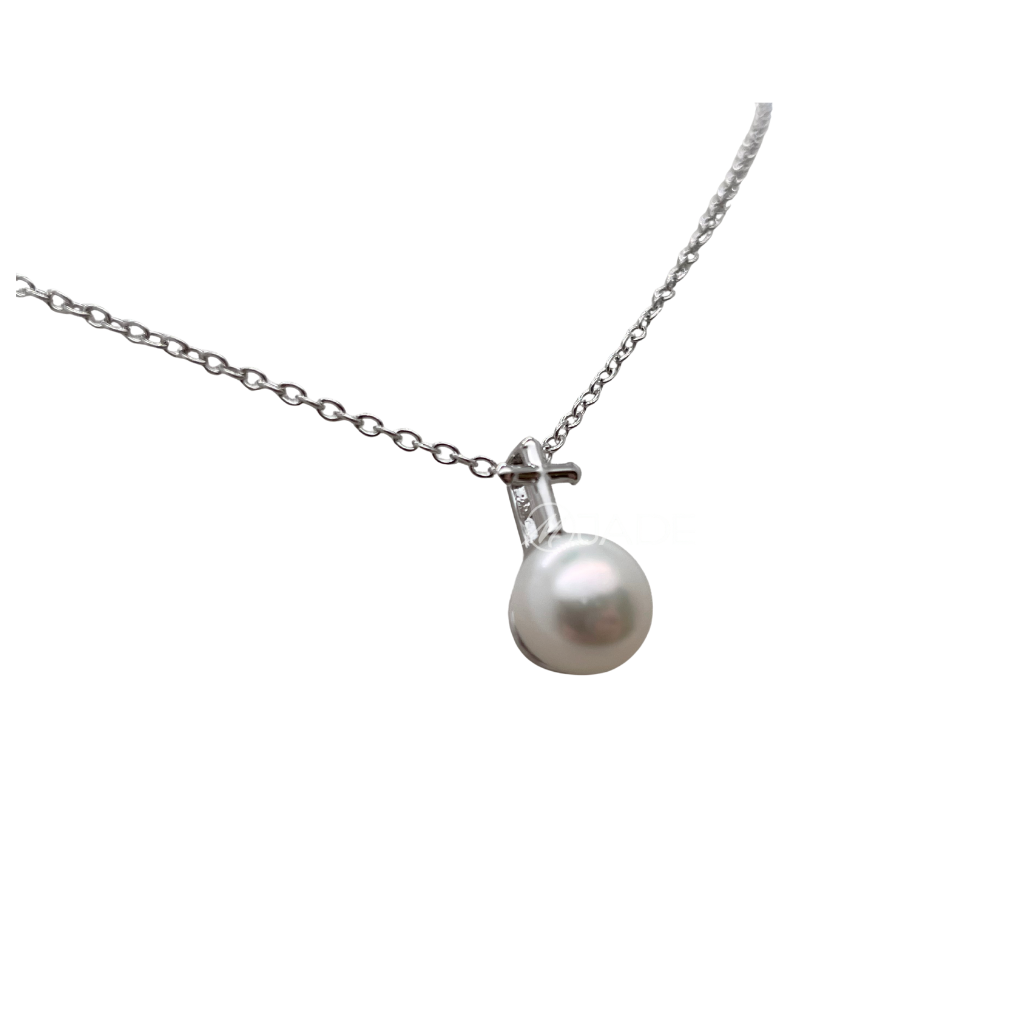 在地系列　十字珍珠 純銀項鍊