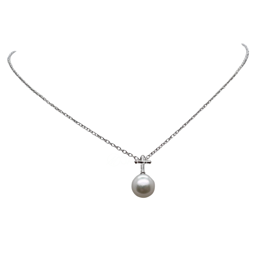 在地系列　十字珍珠 純銀項鍊