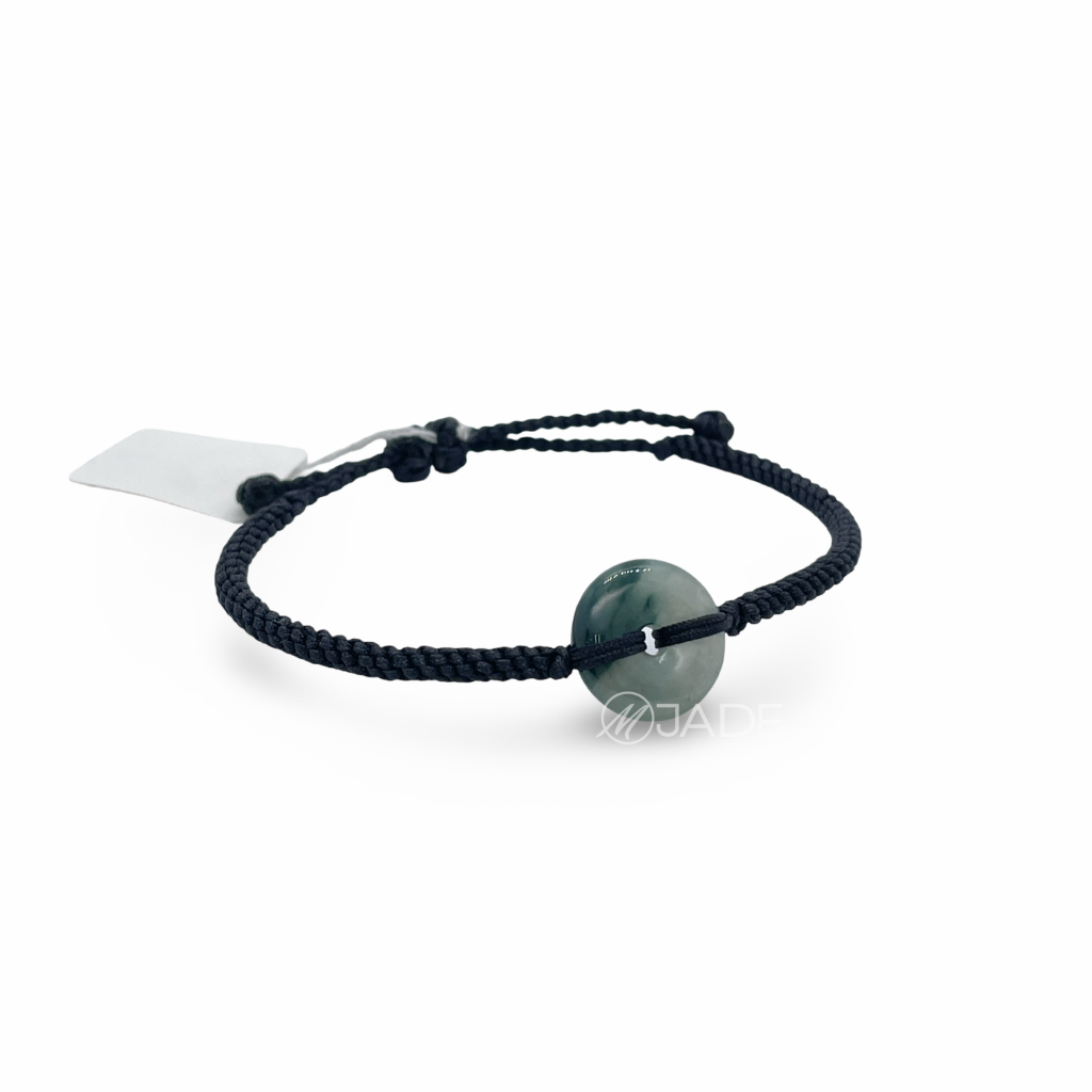 墨綠 翡翠平安扣手繩