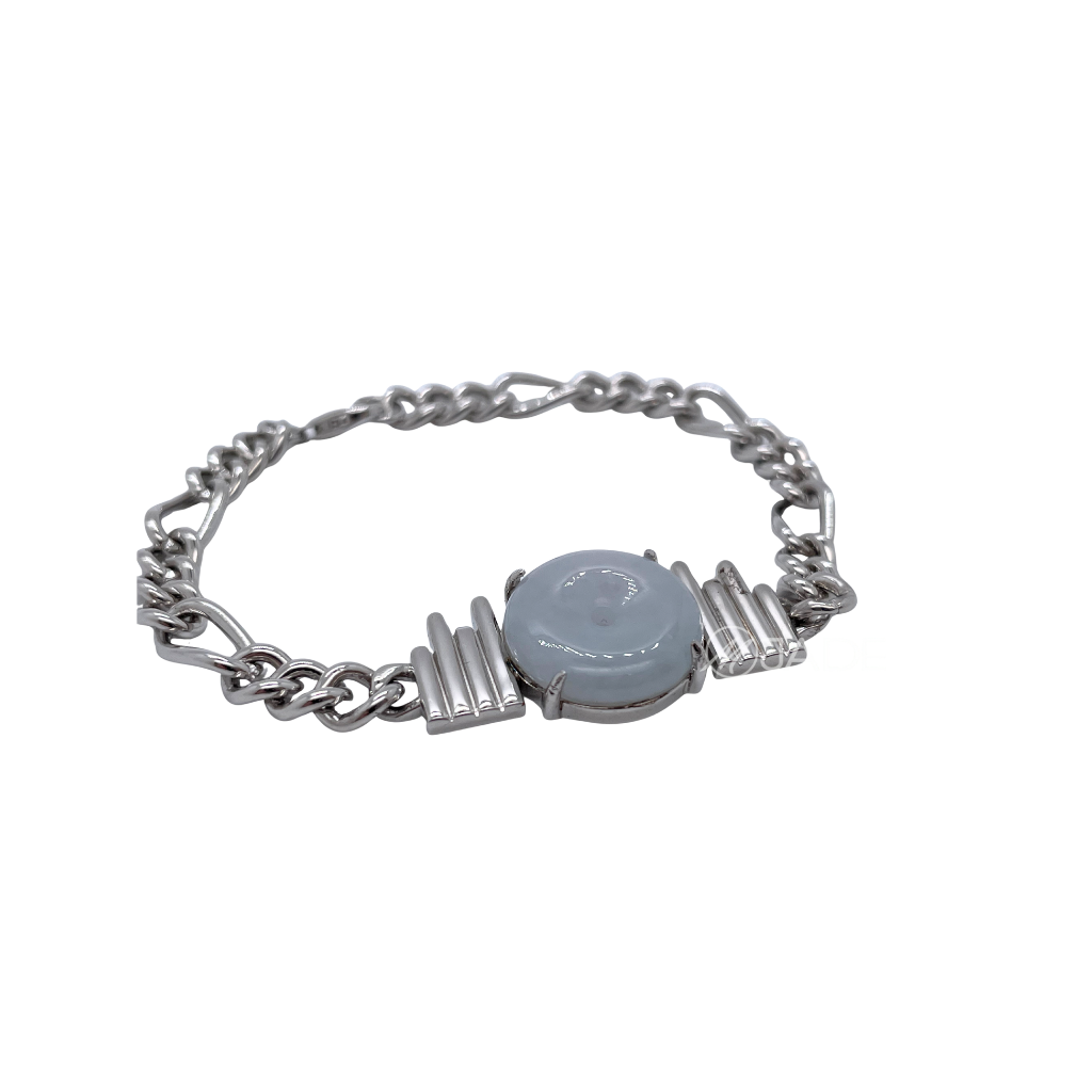 白系列 翡翠平安扣純銀手鍊