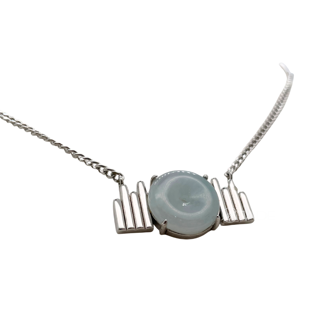 白系列 翡翠平安扣純銀項鍊