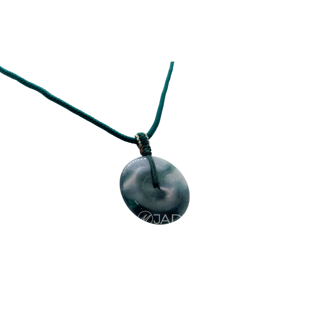 墨綠系列 翡翠平安扣純銀項鍊