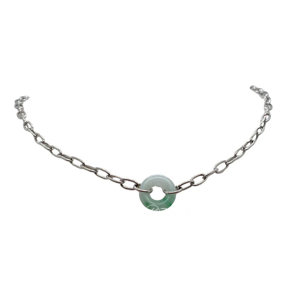 綠系列 翡翠平安扣純銀項鍊