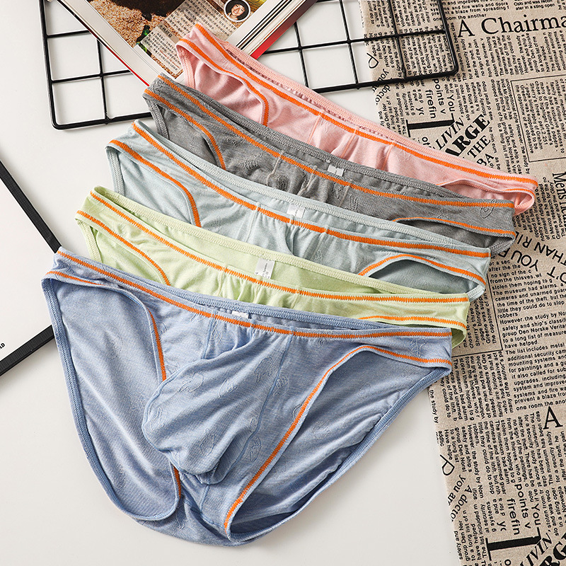 【舒仕莫代爾系列】性感印花撞色低腰透氣U凸大囊袋男士三角內褲