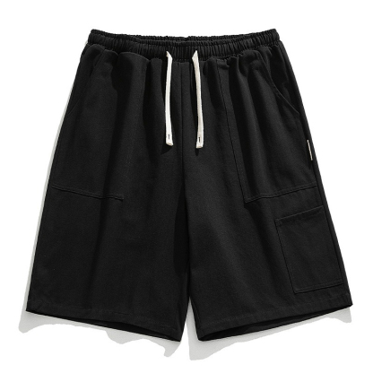 【日系復古】夏季新款大口袋工裝寬鬆五分短褲
