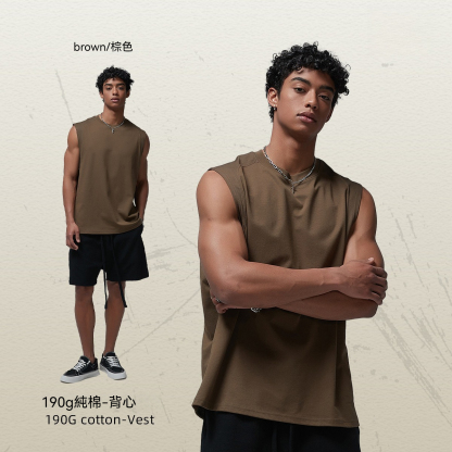 【美式速乾棉】夏季情侶美式復古速乾運動風坎肩背心