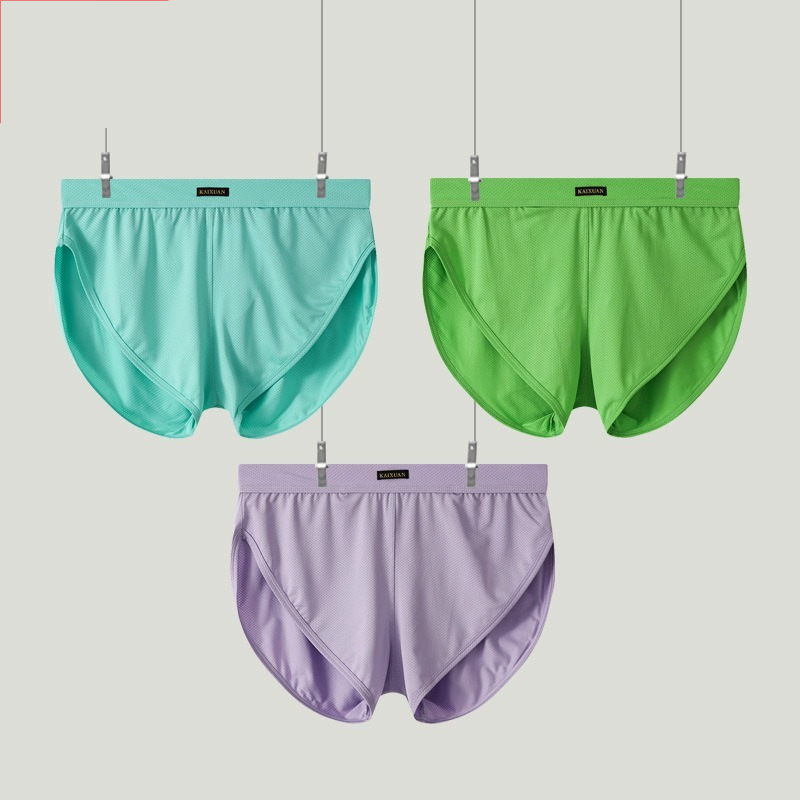 【可拆卸大囊袋】一褲兩穿~冰絲網孔透氣速乾低腰阿羅褲運動短褲內褲