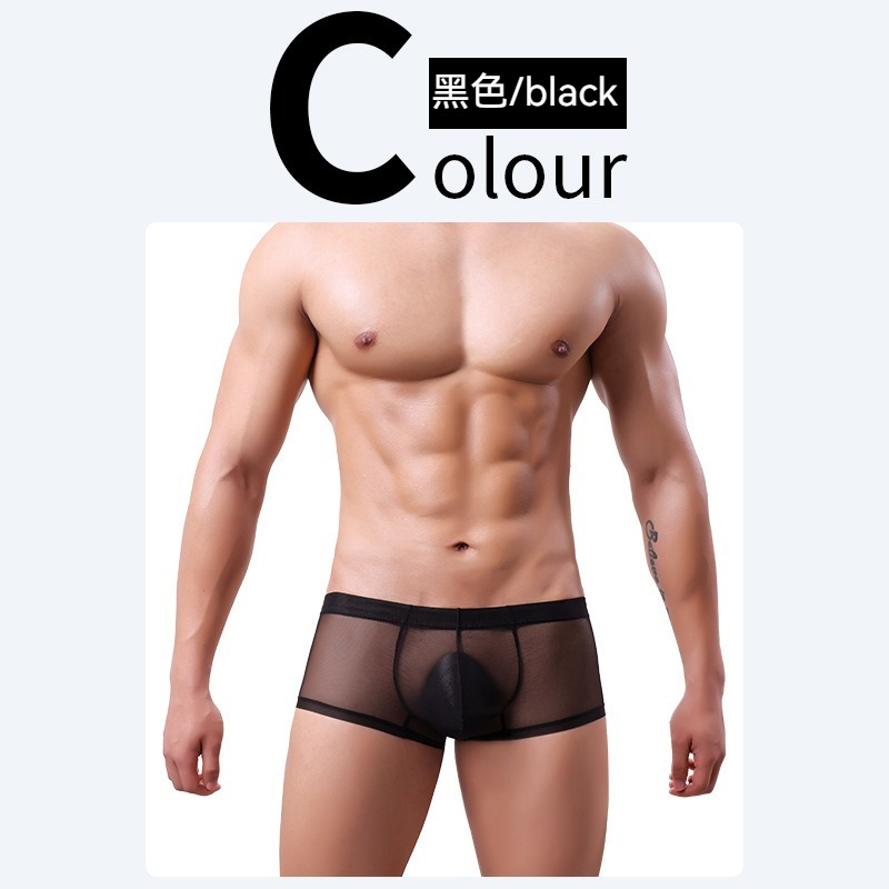 【薄如蟬翼】20D冰絲網紗透氣性感小平角內褲