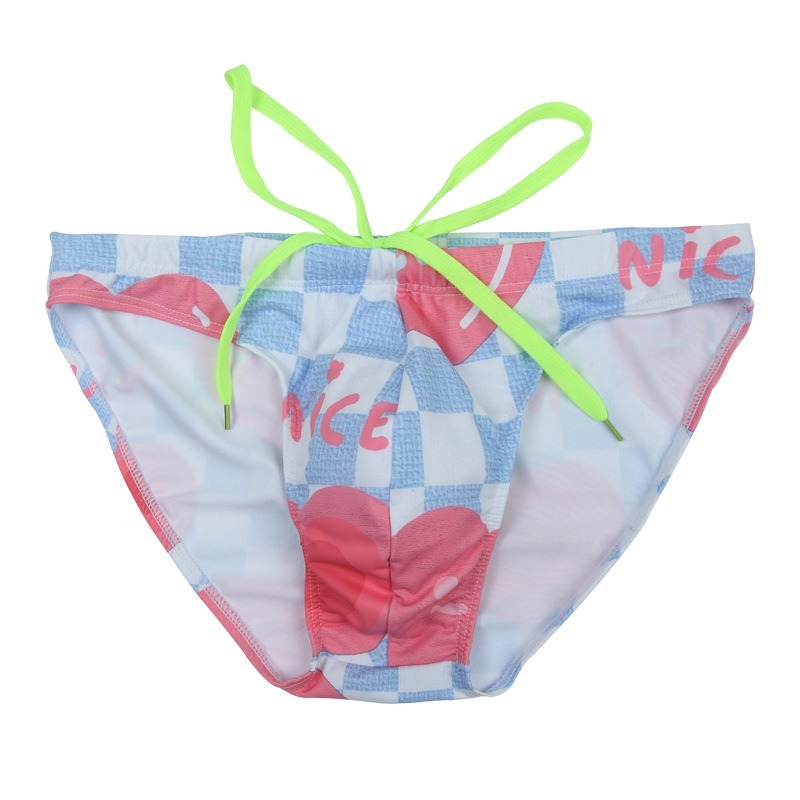 [Copy]【多彩個性】夏季新款速乾透氣繫繩印花性感沙灘褲泳褲