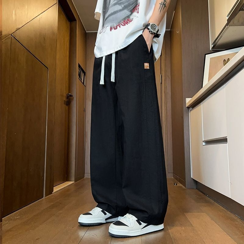 【韓版棉麻系列】不掉色/不變形，夏季新款棉麻透氣休閒直筒褲