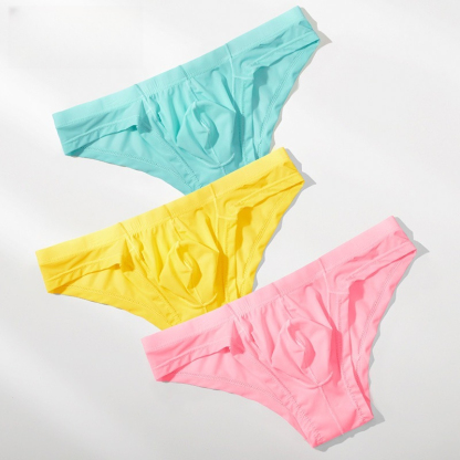 【半透明冰絲薄感】透氣冰絲U凸囊袋性感男士三角內褲