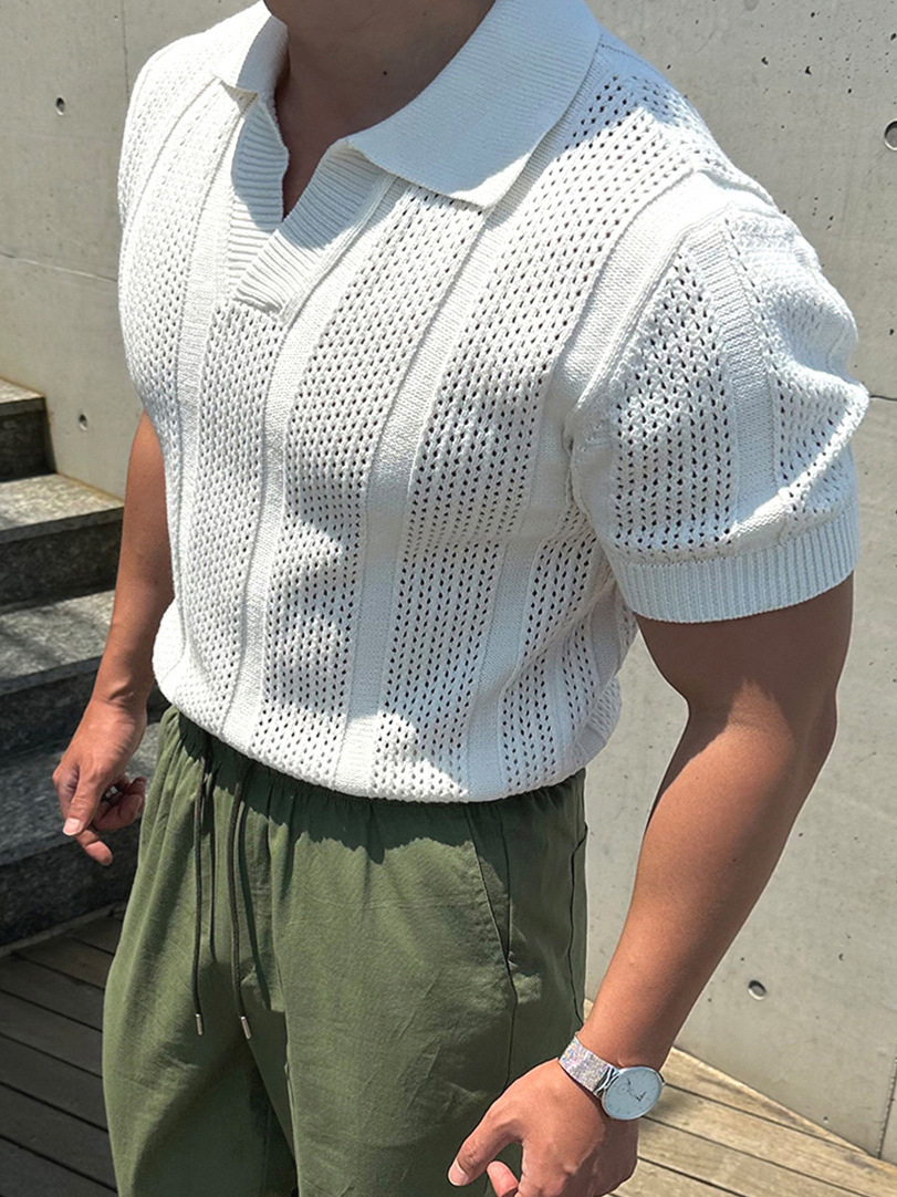 [Copy]【美式復古】夏日重磅短袖T賉polo衫成熟穩重緊袖口硬漢亨利衫