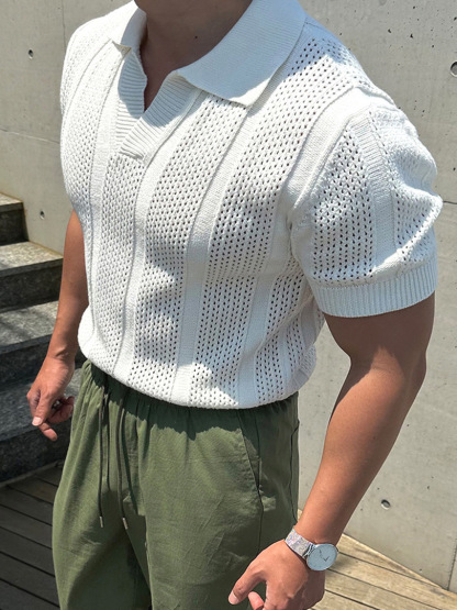 [Copy]【美式復古】夏日重磅短袖T賉polo衫成熟穩重緊袖口硬漢亨利衫