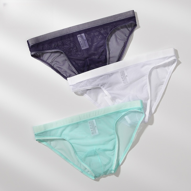 【幾乎感覺不到它的存在】新款網紗超薄性感彈力透氣男士三角內褲