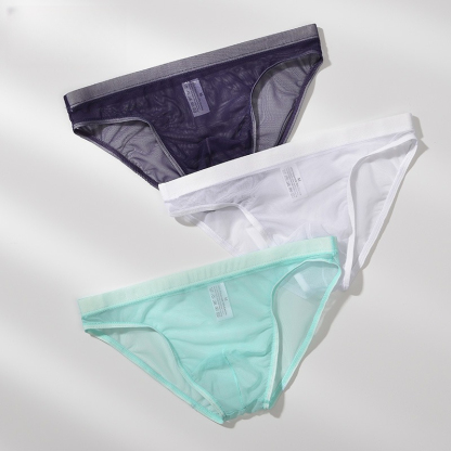 【幾乎感覺不到它的存在】新款網紗超薄性感彈力透氣男士三角內褲