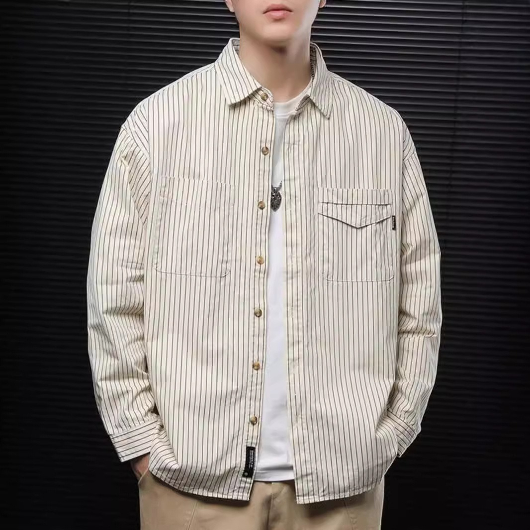 [Copy]【復古老錢風】秋季新款肌理絨古巴領高級慵懶風垂感襯衣外套