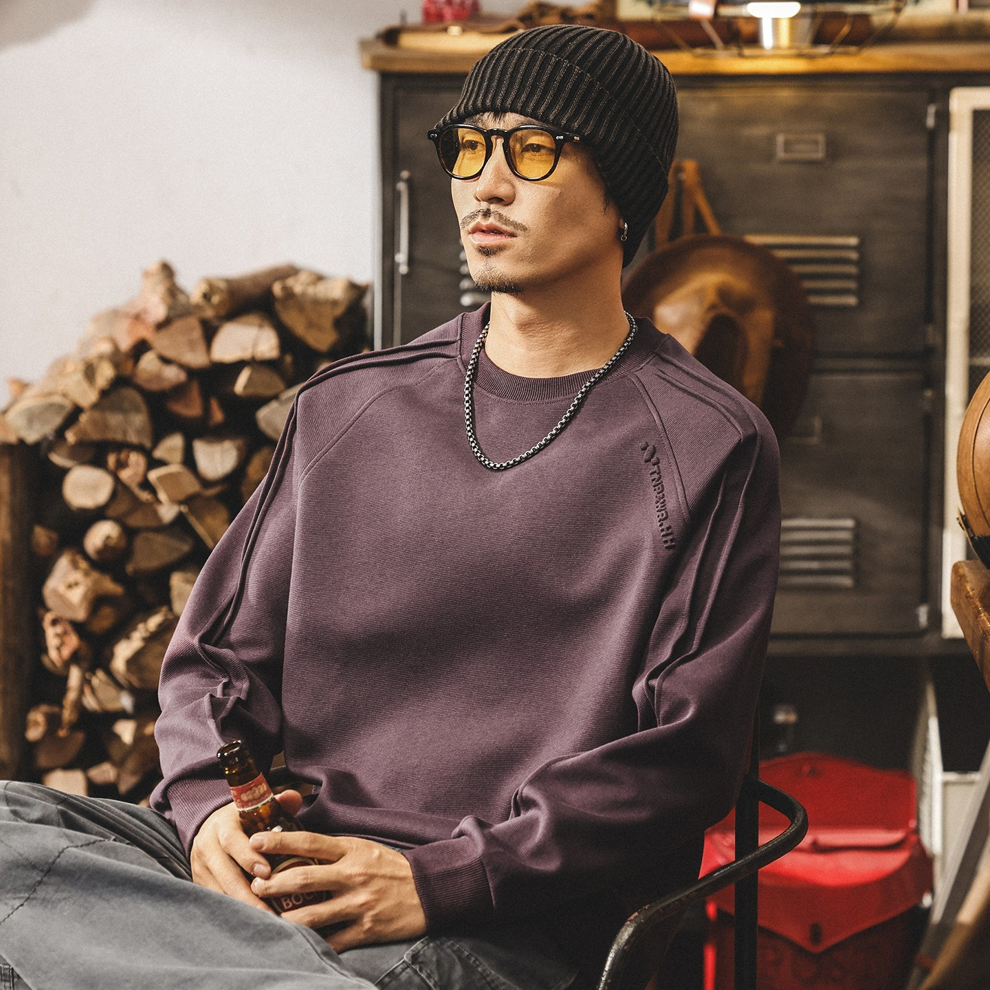 [Copy]【輕奢液氮絲光棉】升級液氮絲光棉圓領男士純色百搭長袖