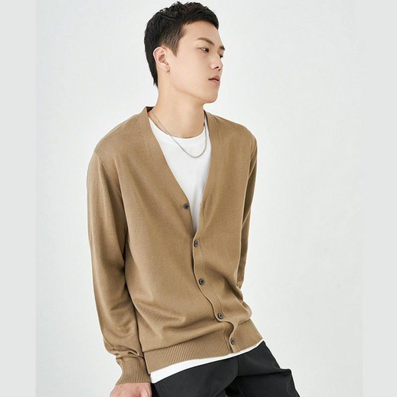 【百搭開衫毛衣】韓版寬鬆時尚大V領毛衣百搭男士針織衫