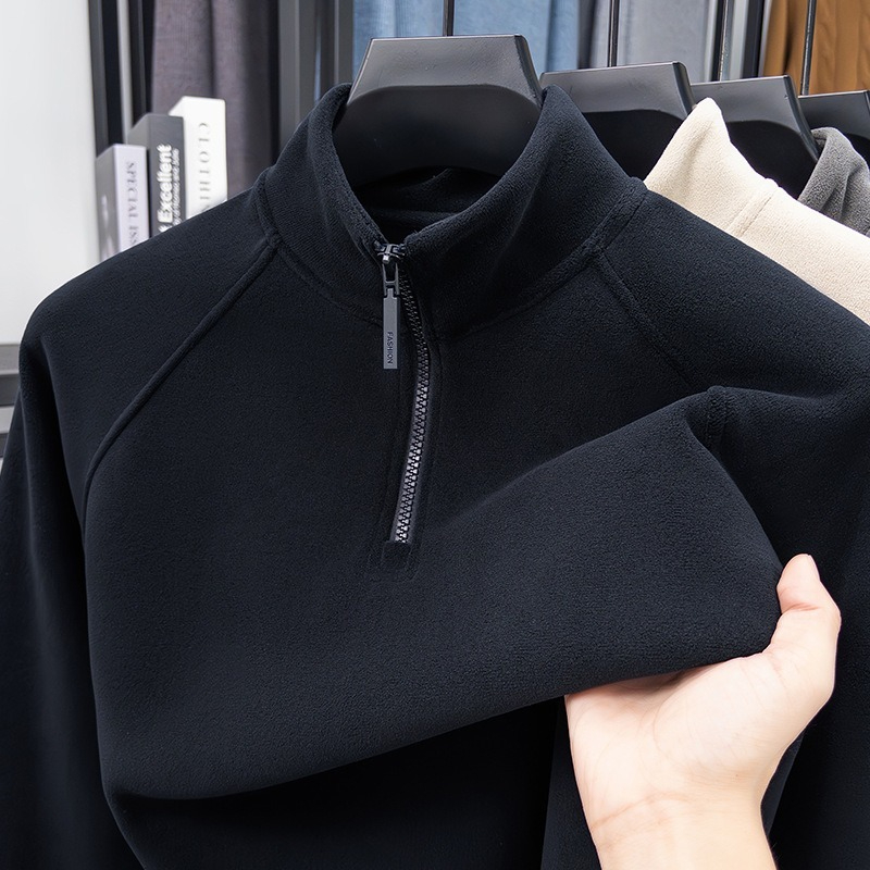 [Copy]【輕奢商務系列】輕柔莫代爾羊毛半拉鏈翻領時尚百搭男士針織衫