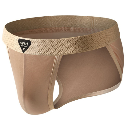 【輕奢緞面】高叉低腰透氣吸汗U凸男士三角褲