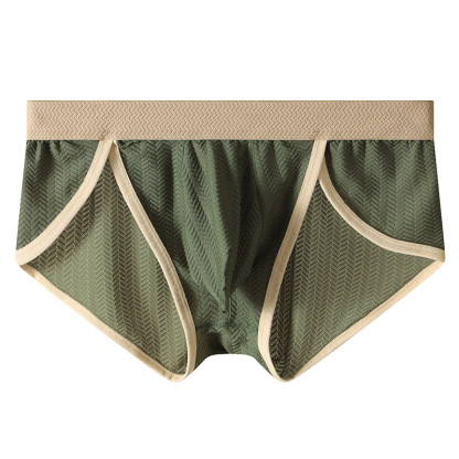 【優質透氣柔軟面料】熱賣新款冰絲透氣高叉低腰U凸大囊袋男士小三角內褲