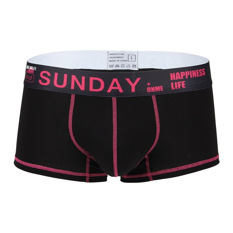 【寶藏級的舒適】透氣優質棉加寬腰帶簡約撞色星期褲男士小平角内褲