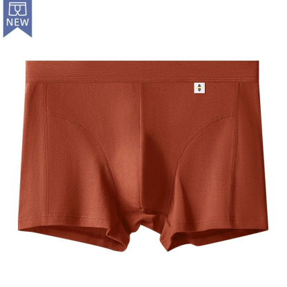 [Copy]【時尚金絲紋理】透氣柔軟棉中腰純色金絲紋理男士平角内褲