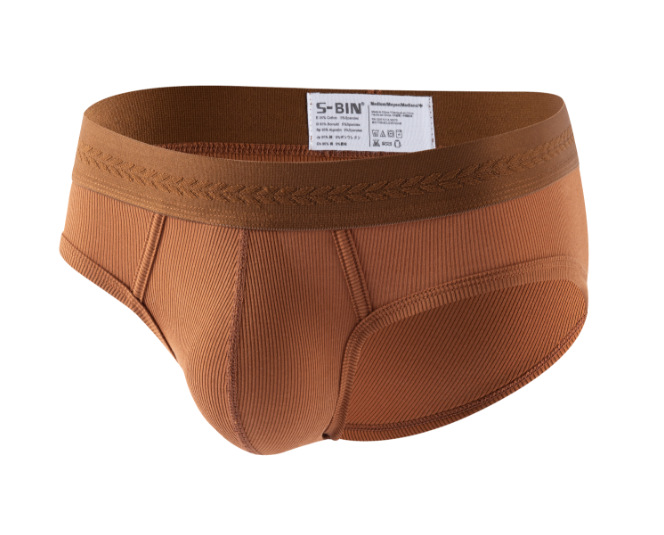 【透氣純棉系列】大囊袋螺紋簡約潮流撞色純棉三角男士內褲