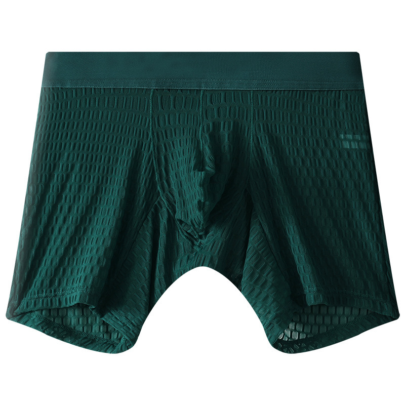 夏日爆款性感蕾絲網眼透气纯色平角内褲