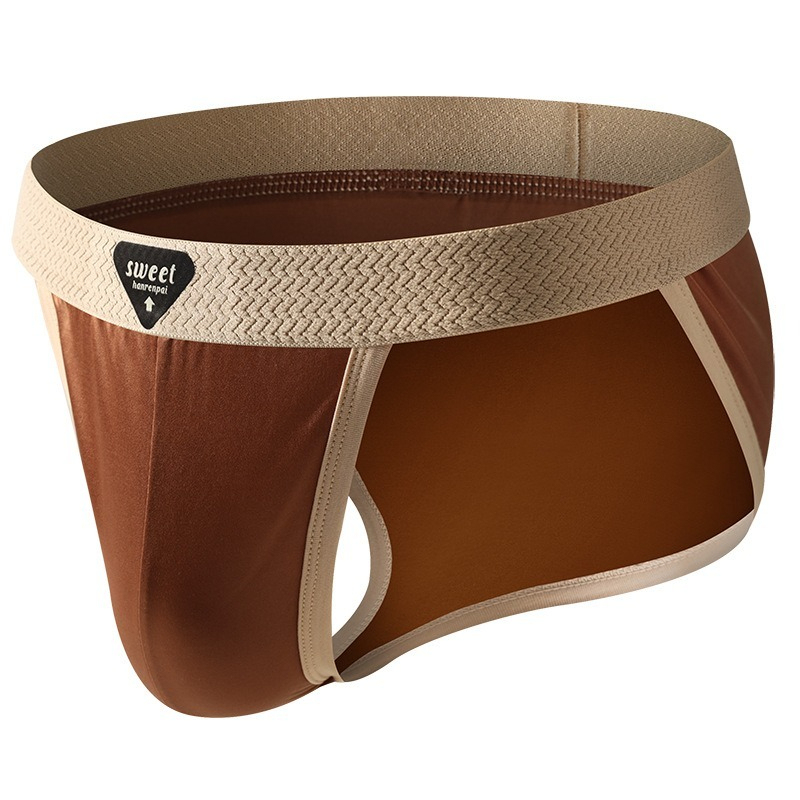 【輕奢緞面】高叉低腰透氣吸汗U凸男士三角褲