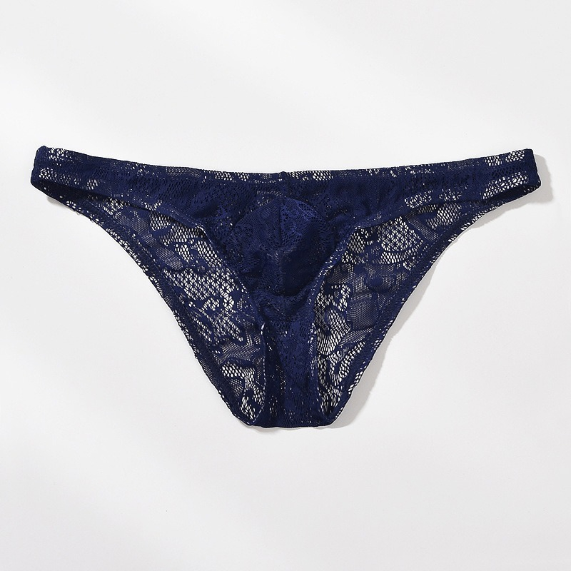 【性感蕾絲系列】低腰冰絲U凸超薄透氣男士三角內褲