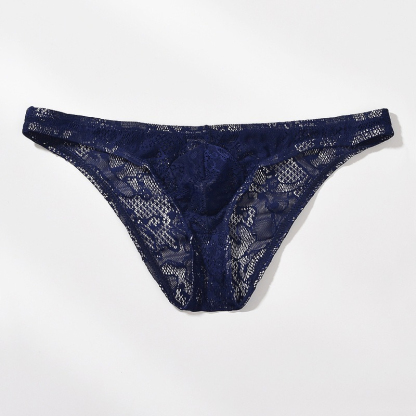 【性感蕾絲系列】低腰冰絲U凸超薄透氣男士三角內褲