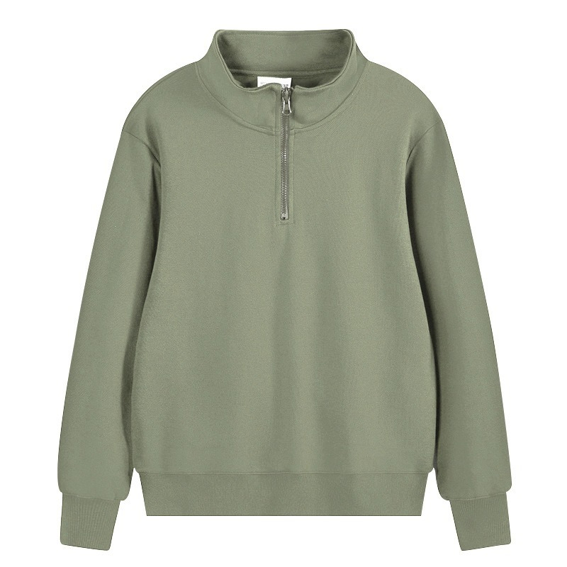 [Copy]【高端質感】升級羊毛桑蠶絲蓄熱保暖拉鏈立領純色長袖衛衣毛衣