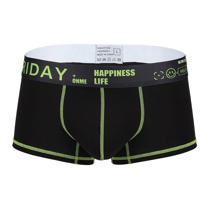 【寶藏級的舒適】透氣優質棉加寬腰帶簡約撞色星期褲男士小平角内褲