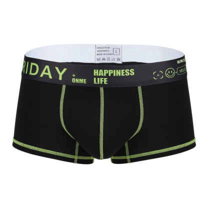 【寶藏級的舒適】透氣優質棉加寬腰帶簡約撞色星期褲男士小平角内褲