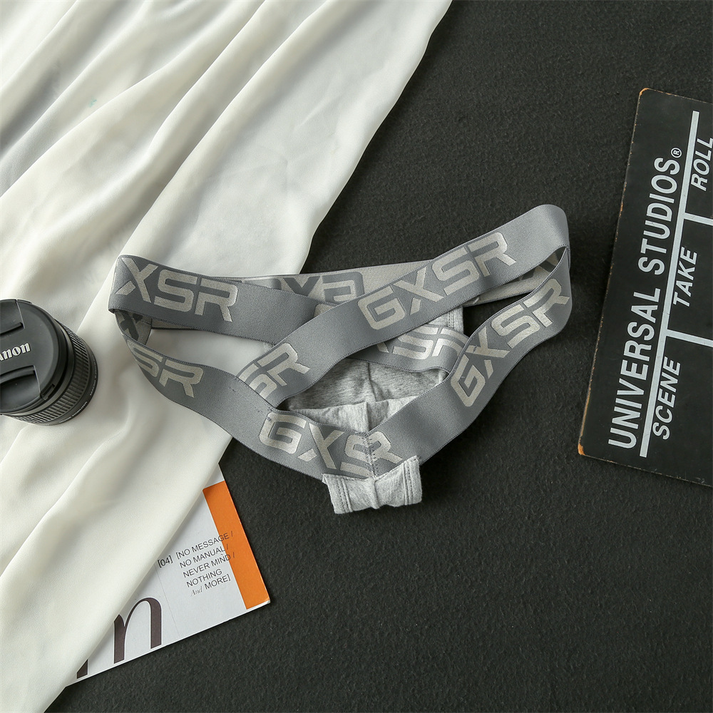 [Copy]【浮雕螺紋透氣棉】新款男士内褲純棉性感交叉雙丁鏤空 低腰彈力防磨腿纯棉性感交叉双丁后镂空低腰弹力防磨腿三角裤