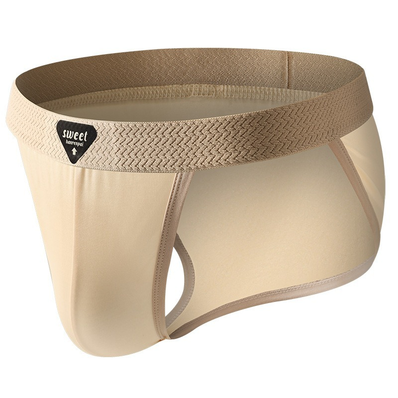 【輕奢緞面】高叉低腰透氣吸汗U凸男士三角褲