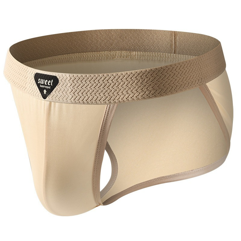 【輕奢緞面】高叉低腰透氣吸汗U凸男士三角褲