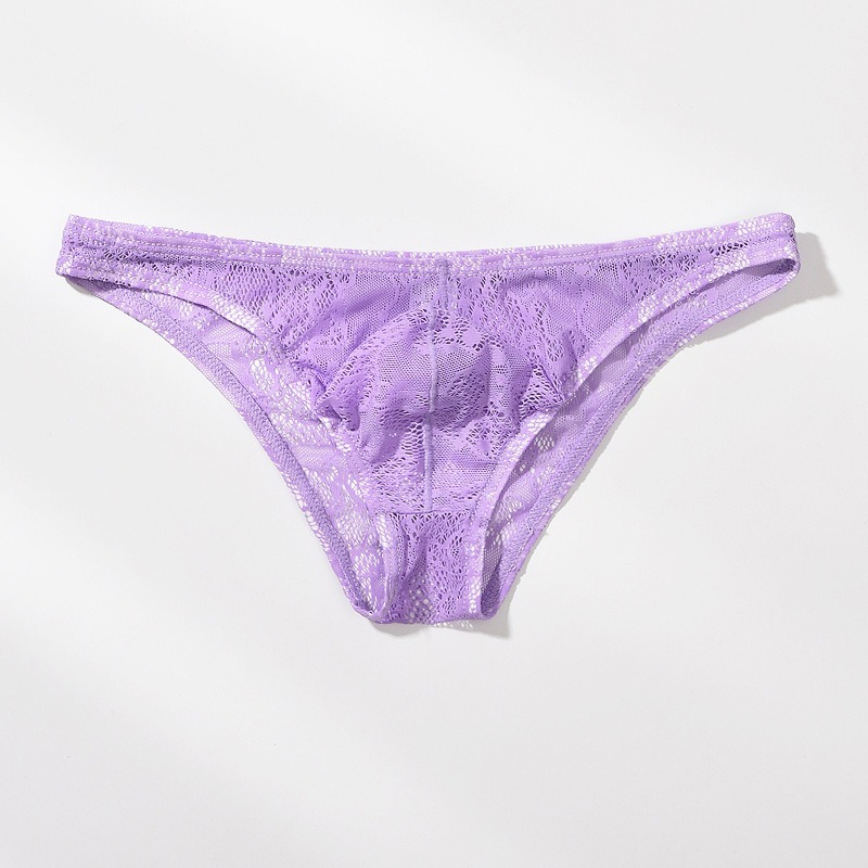 【性感蕾絲系列】低腰冰絲U凸超薄透氣男士三角內褲