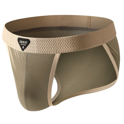 【輕奢緞面】高叉低腰透氣吸汗U凸男士三角褲