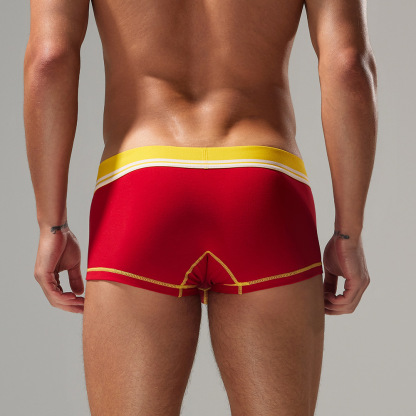 【有型和舒適並存】秋季網眼透氣拼色緊身男士平角內褲